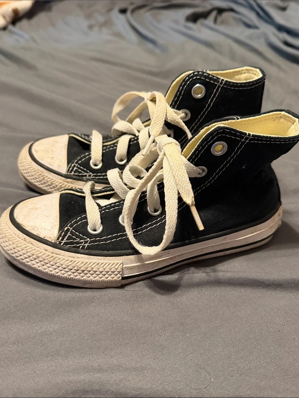 Converse Kids Black High-Top Sneakers with Cream Accents